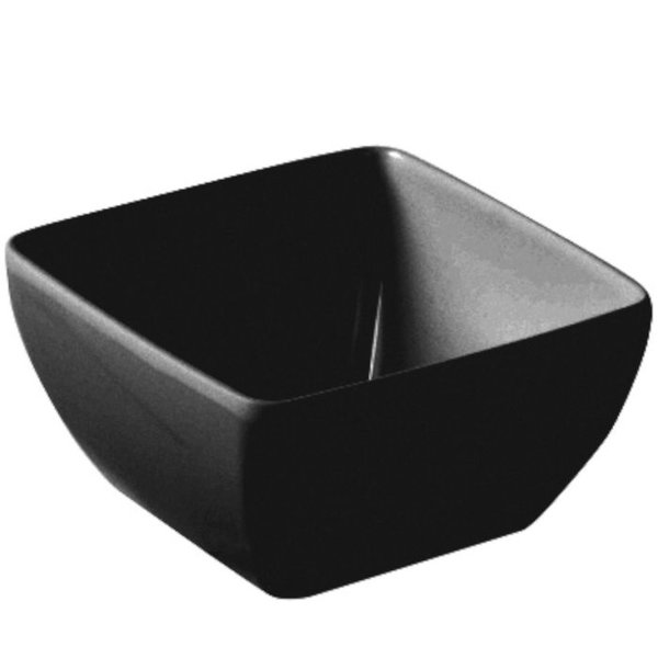 Miska kwadratowa do zywnosci z melaminy czarna 190 x 190 x 90 mm -
