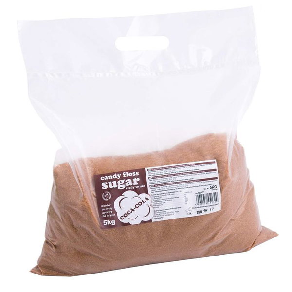 Kolorowy smakowy cukier do waty cukrowej brazowy o smaku coca coli