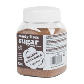 Kolorowy cukier do waty cukrowej brazowy o smaku coca-coli 400g