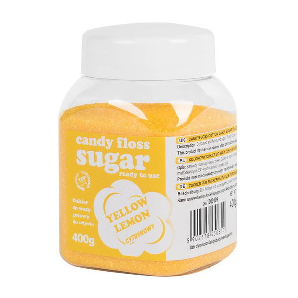 Kolorowy cukier do waty cukrowej zoty o smaku cytrynowym 400g