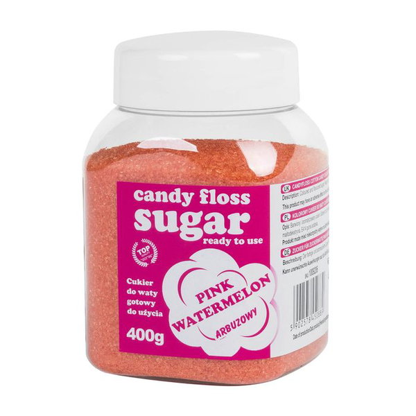Kolorowy cukier do waty cukrowej rozowy o smaku arbuzowym 400g