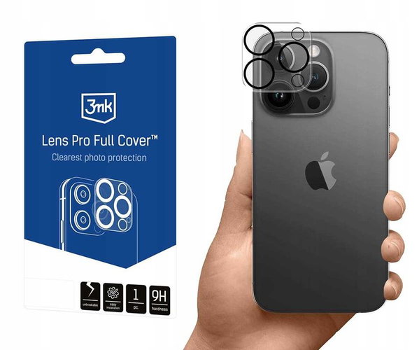 Szko hartowane 3mk lens pro full cover apple iphone 15 pro/15 pro max