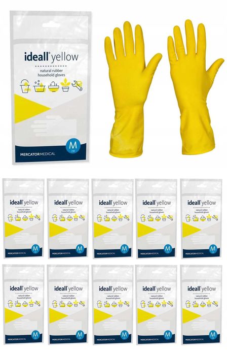 Rekawice gospodarcze lateksowe / zote / rozmiar: 8 - m / ideall yello