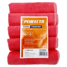 Scierka z mikrofibry 30x30cm perfecto 5szt czerwon