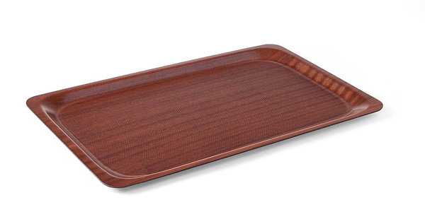 Taca antyposlizgowa drewniana, mahon 530x325mm gn1/1 - hendi 507216