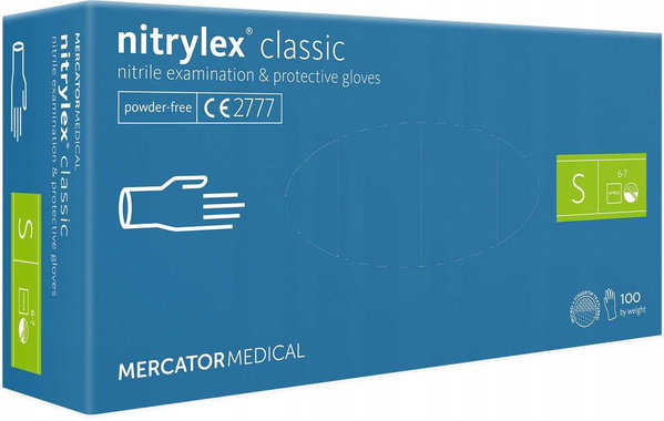 Rekawice nitrylowe 100 sztuk / niebieskie / rozmiar: 7 - s / nitrylex