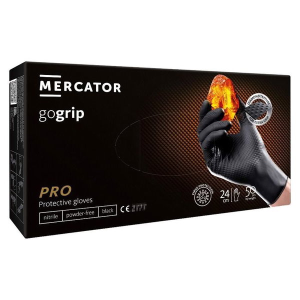 Rekawice nitrylowe gogrip xl mercator 50szt czarne