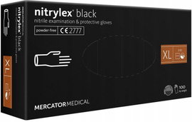 Rekawice nitrylowe 100 sztuk / czarne / rozmiar: 10 - xl / nitrylex bl