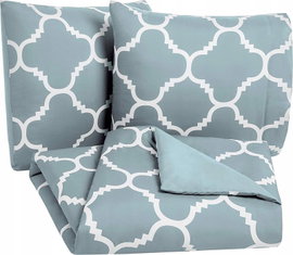 Posciel 200x200cm mikrofibra 3-czesciowy niebieski