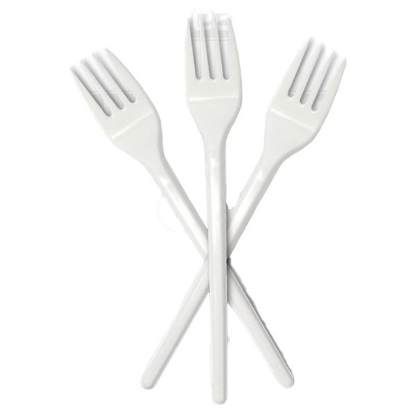 Widelec plastikowy biay 16cm 100szt