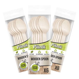 Piknikowe yzki drewniane 6szt