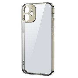 Ultra cienkie przezroczyste etui z metaliczna ramka do iphone 12 pro
