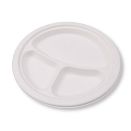Talerz z pulpy trzcinowej trojdzielny 26cm 125szt