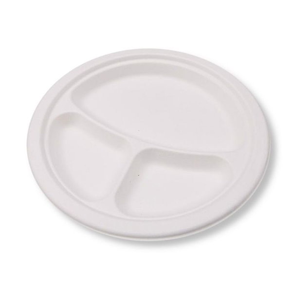 Talerz z pulpy trzcinowej trojdzielny 26cm 125szt