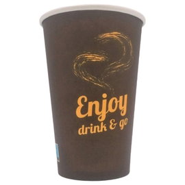 Kubek papierowy 400ml braz enjoy drink go 50szt sup