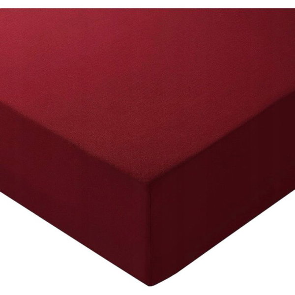 Przescierado z gumka 135x190 bawena burgundowe