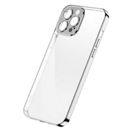 Etui pokrowiec do iphone 13 pro obudowa z metaliczna ramka srebrny