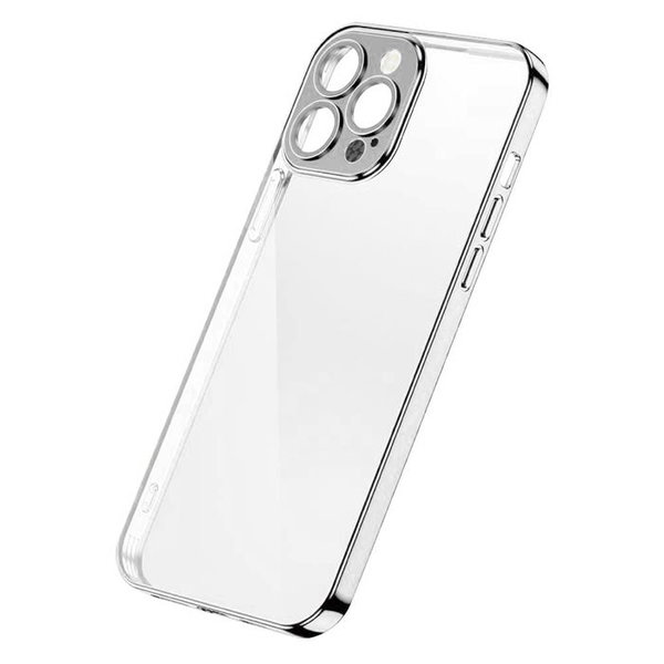 Etui pokrowiec do iphone 13 pro obudowa z metaliczna ramka srebrny
