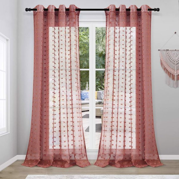 Zasony na przelotkach terakota 260x140cm 2szt