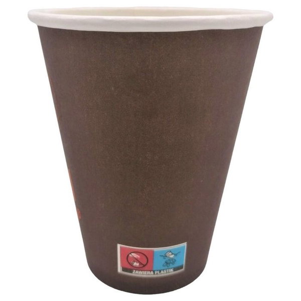 Kubek papierowy 300ml braz enjoy drink go 50szt sup
