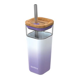 Quokka Liquid Cube - Kubek szklany 540 ml ze somka ze stali nierdz...
