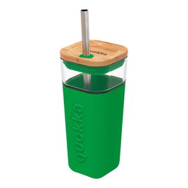 Quokka Liquid Cube - Kubek szklany 540 ml ze somka ze stali nierdz...