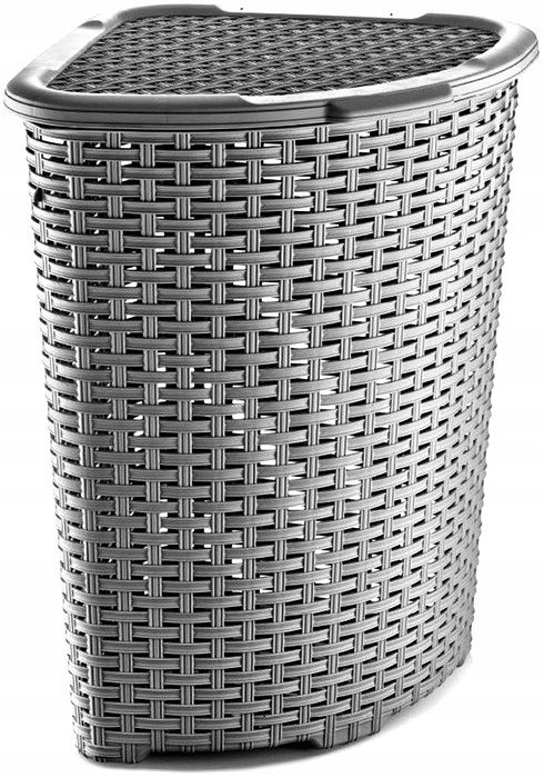 Kosz rogowy rattan 52l-popiel 402x402x580