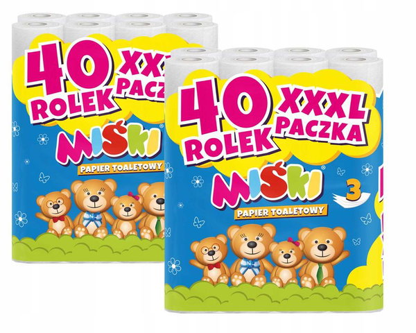 Papier toaletowy 40r miski 3w - 80 rolek