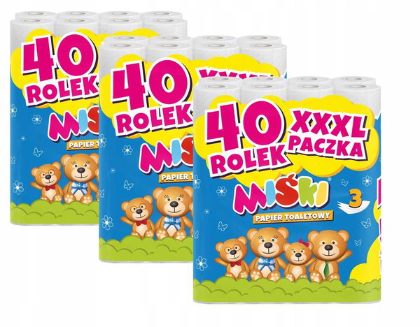 Papier toaletowy 40r miski 3w - 120 rolek