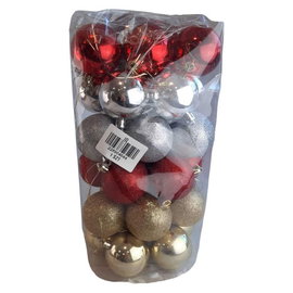 Bombki choinkowe swiateczne plastikowe 60mm 30szt
