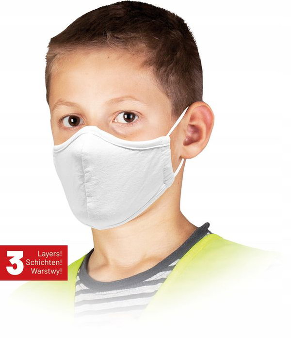 Maseczka wielokrotnego uzytku dla dzieci / biaa / mas-safer-kids w -