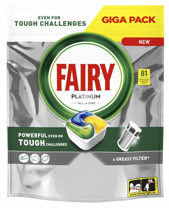 Fairy kapsuki do zmywarki platinum all in one lemon 81 szt.
