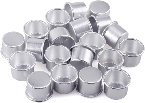 Swiecznik mini metalowy 2,7cm zestaw 20szt srebrny