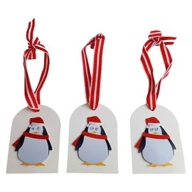 Zawieszki swiateczne prezentowe z pingwinem 3szt