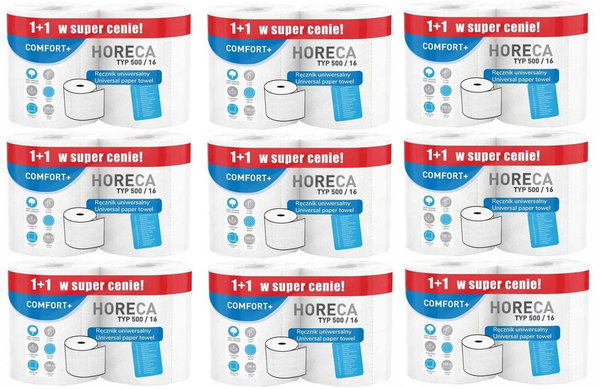 Recznik papierowy 2r horeca comfort+ typ 500/16 100m 2w (1+1) - 18 rol