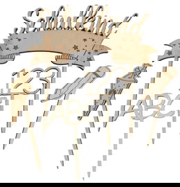 Dekoracja tortu drewniana pierwszy dzien szkoy