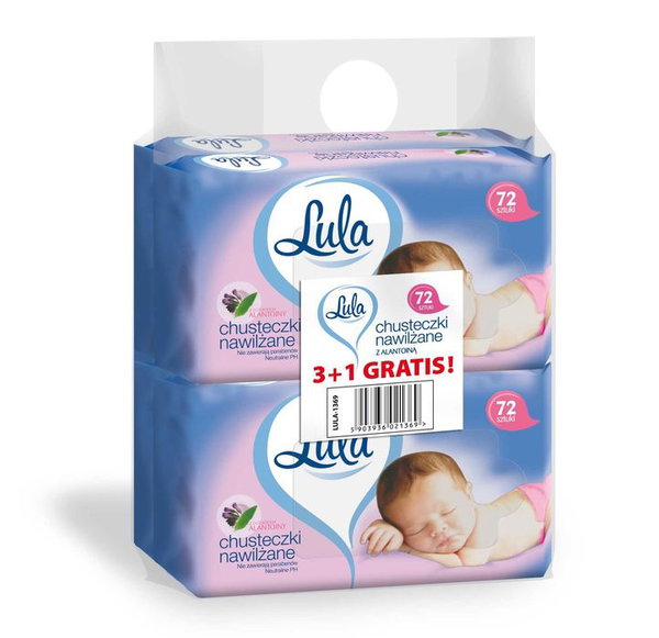 Lula chusteczki nawilzane z alantoina 72szt 3szt + 1szt gratis