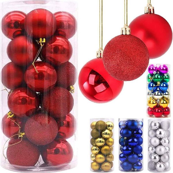 Bombki choinkowe czerwone 4cm plastikowe 20szt