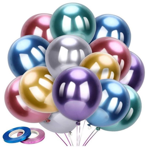 Balony lateksowe w metalicznych kolorach 62 szt