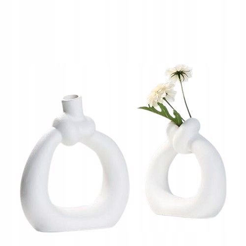 Wazon ceramiczny biay 2 szt