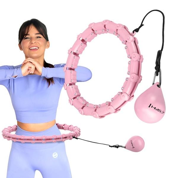 Hhw02 hula hop light pink z wypustkami i obciaznikiem hms