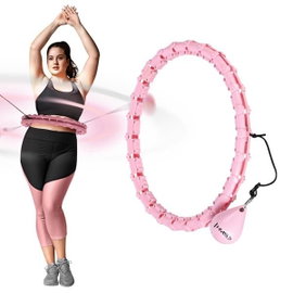 Hhw11 plus size hula hop light pink z wypustkami i obciaznikiem hms