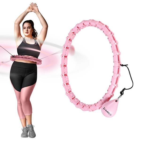 Hhw11 plus size hula hop light pink z wypustkami i obciaznikiem hms
