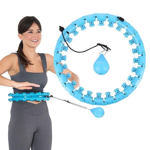 Hhw01 blue hula hop z wypustkami i obciaznikiem hms