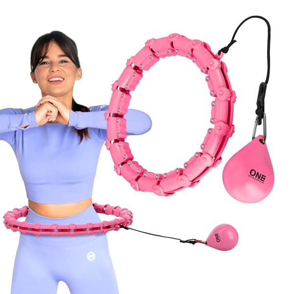 Oha02 hula hop pink z wypustkami i obciaznikiem one fitness