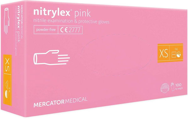 Rekawice nitrylowe 100 szt. 6-xs nitrylex pink