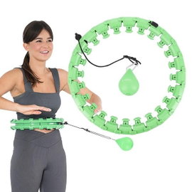 Hhw01 hula hop green z wypustkami i obciaznikiem hms