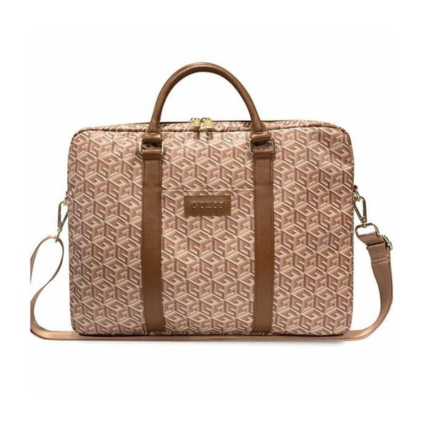 Guess GCube Stripes Computer Bag - Torba na notebooka 16 (Brazowy)