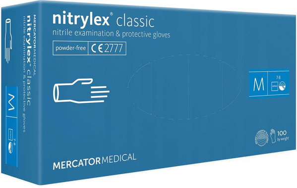 Rekawice nitrylowe 100 sztuk / niebieskie / rozmiar: 8 - m / nitrylex