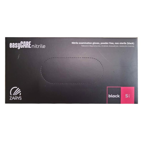 Rekawice nitrylowe czarne bezpudrowe s 100szt zarys